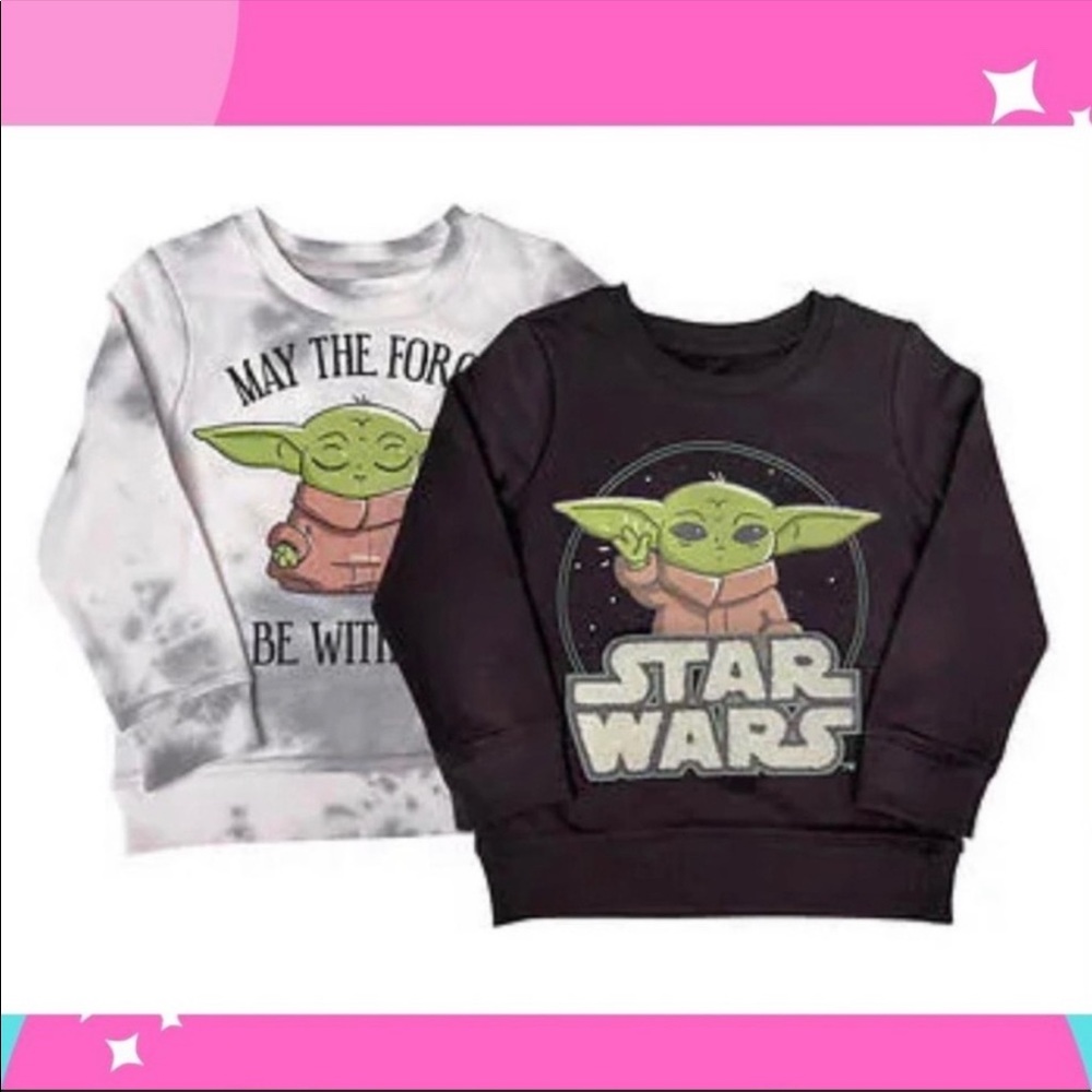 NWT KIDS SIZE (6) STAR WARS BABY YODA SWEATSHIRT SET (2)